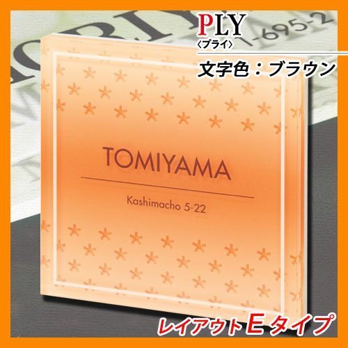 表札 アクリル表札 プライ レイアウトEタイプ アクリル板 丸三タカギ