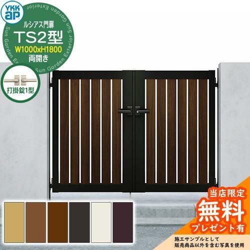 無料☆特典付】門扉 ルシアス門扉 TS2型 両開き・門柱セット 呼称：10