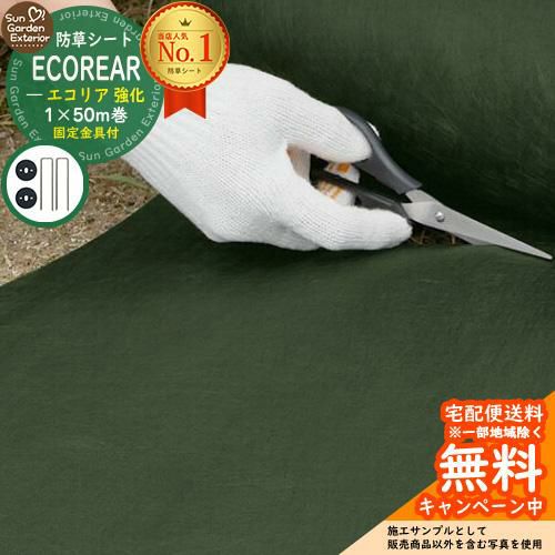 限定セール】防草シート エコリア KMBS2500EX-50 固定資材付・最強